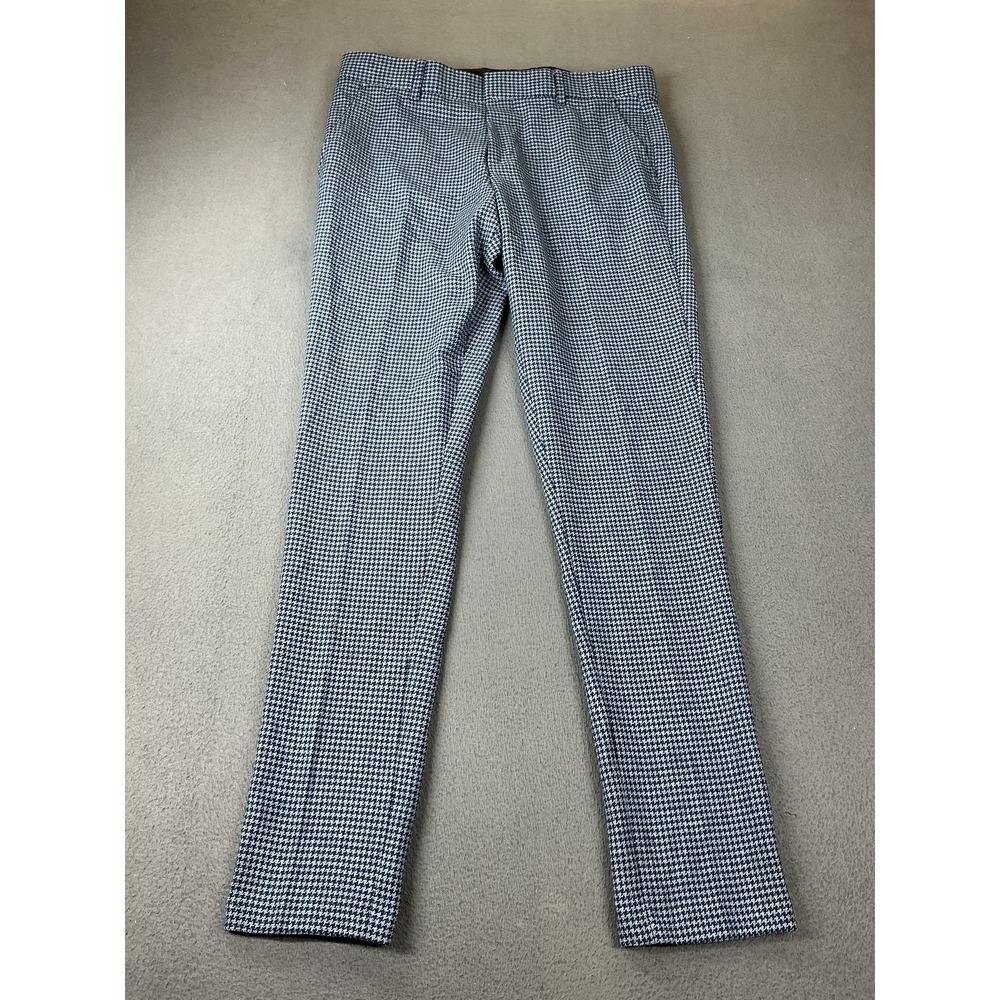 ASOS Pants Mens 32x32 Blue Check Dress Pants Slim Fit Tweed Stretch Business